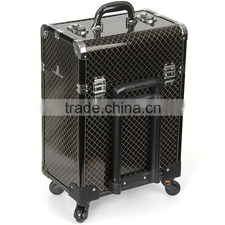 Top Grade Cosmetic Case Trolley Professional Makeup Trolley Case With Drawers