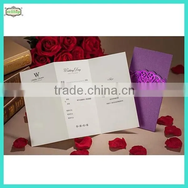 2014 high quality handmade wedding invitation card arabic