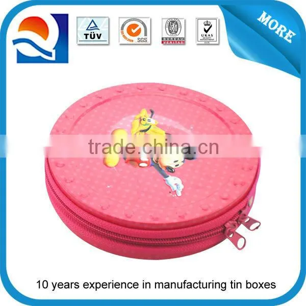 Promotional custom cd tin box with zipper,Dongguan cd metal box with zipper