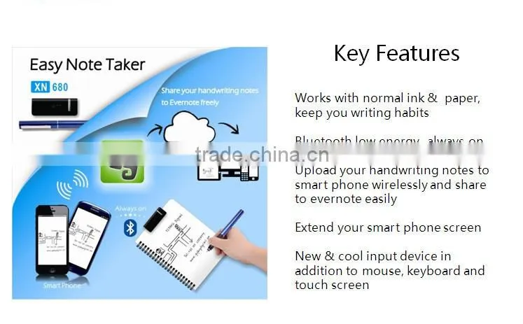 2016 Cute design digital pen by bluetooth 4.0 for android and IOS