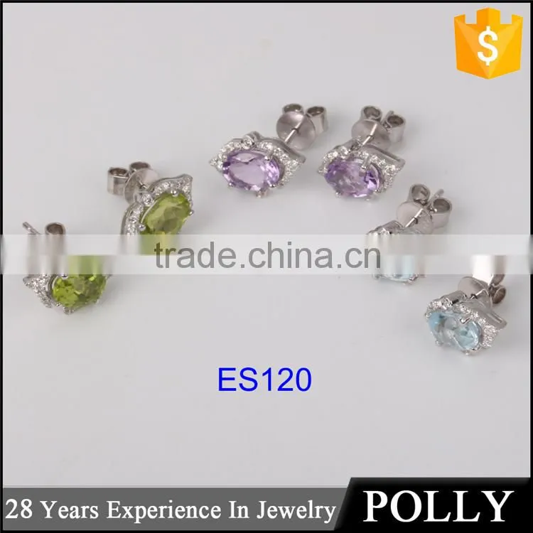 2015 style wedding 925 sterling silver earring with display stand