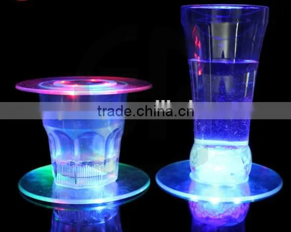 LED Coaster Color Light Up Drink Cup Mat Tableware Glow Bar Club Party