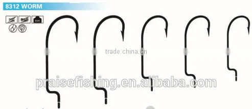 Black Nickel High carbon steel PR-8312 WORM wholesale fishing hook