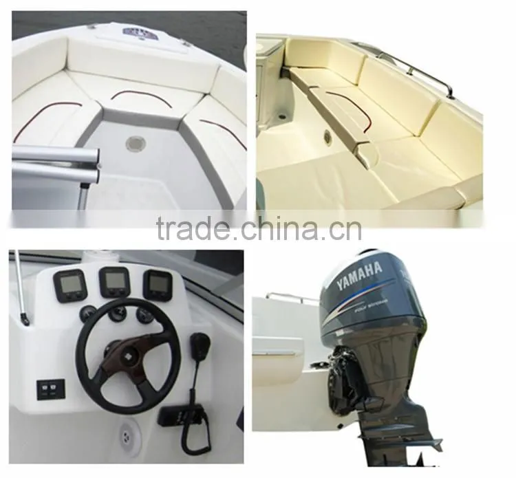 China 8 persons 115-200hp outboard engine powerful Fiberglass Water Jet Boat for sale
