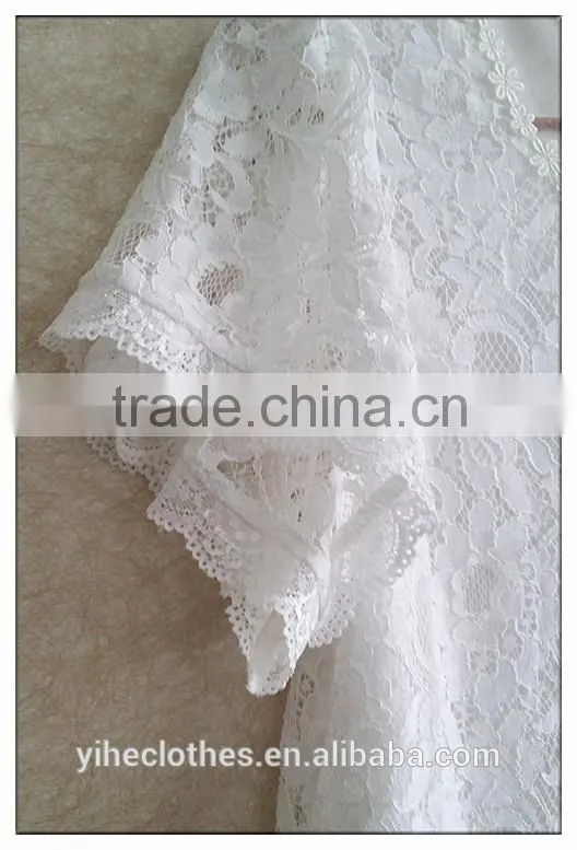Sweet short sleeve lace T-shirt white cotton summer top for lady