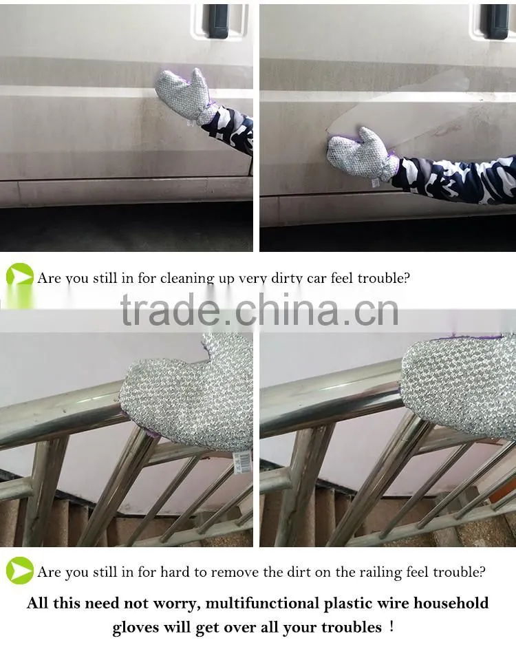 Magic Waterproof hand gloves New wood fiber cleaning glove