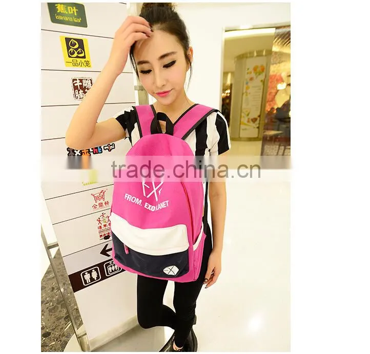 2015 new design ladies colors canvas backpack for stock