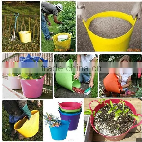 flexible plastic bucket,garden bucket,colorful bucket