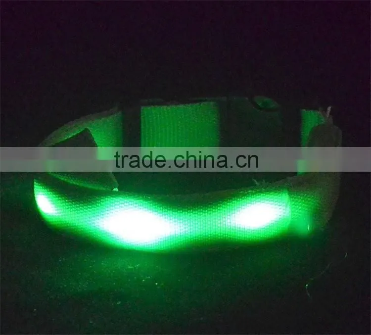 LED Personalized Dog Flashing Glow Pet Light Safety Collar 6 Colors 3 Sizes