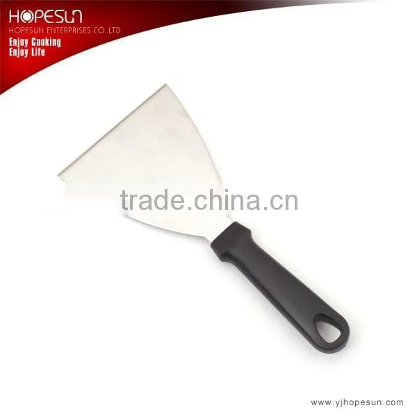 New design stainless steel BBQ spatula pizza cutter spatula with plastic handle