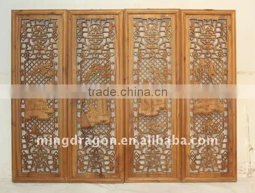 Antique Chinese Hand Carved Panel
