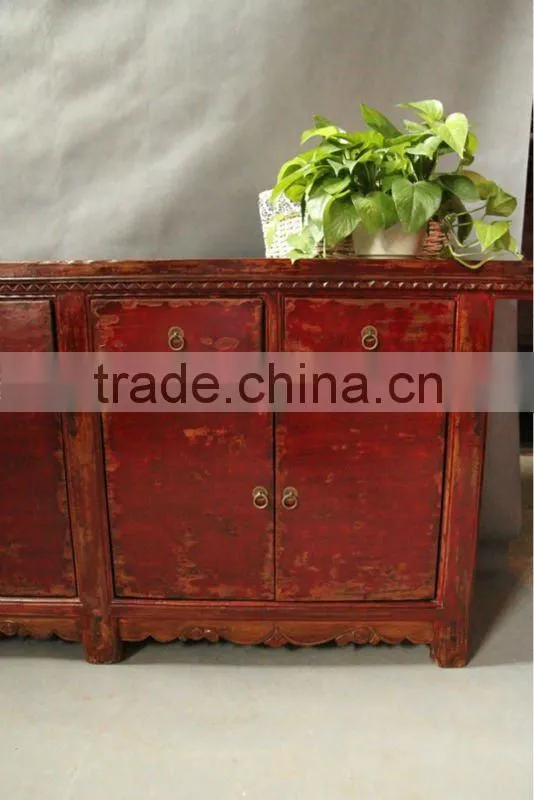 Chinese antique red TV cabinet