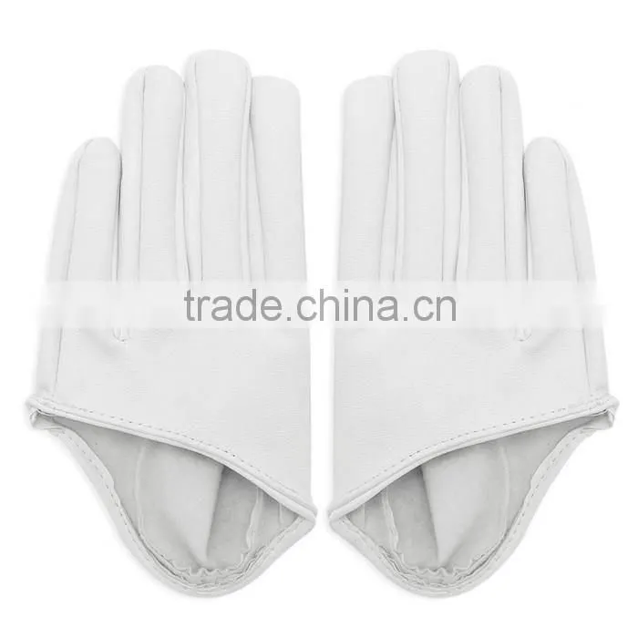 pu dress leather half gloves