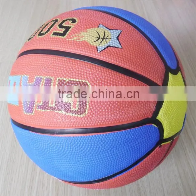 rubber basketball size 7 in bulk, alternating colored official size rubber basketball
