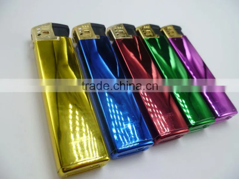 Solid color plating gold safety cap cigarette lighter
