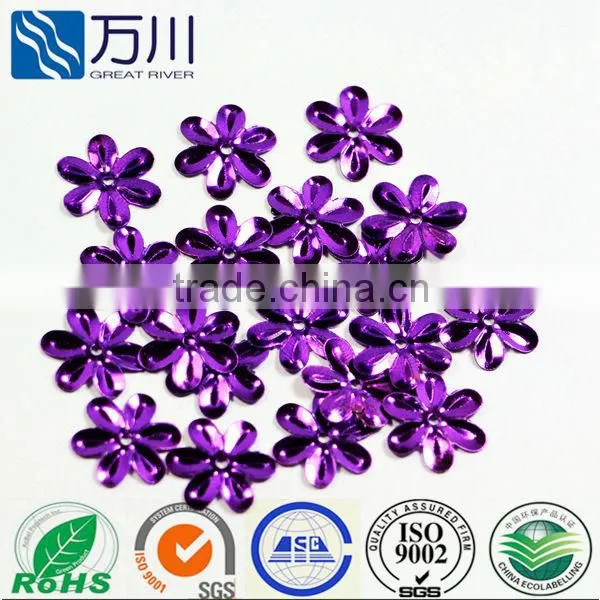 2014 Hot Sale Loose Purple Sequin in Flower Shape for Table Cloth Decoration