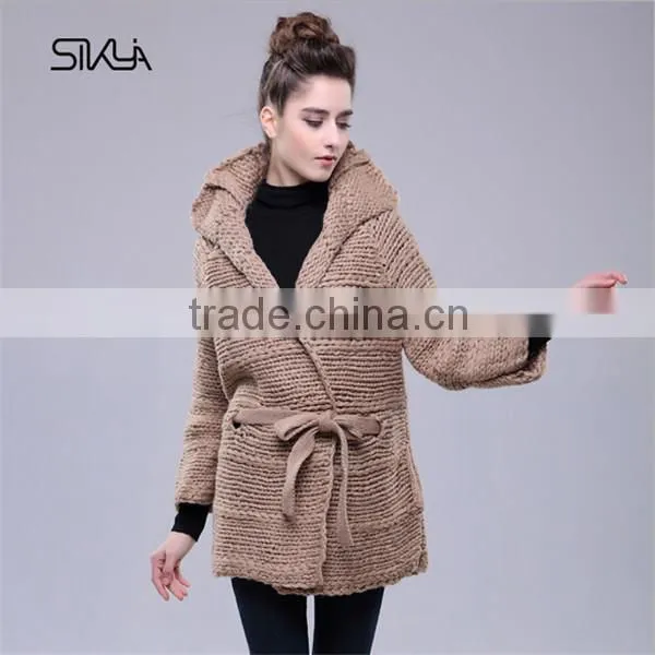 Turndown collar fashion wool handmade sweater design for girl