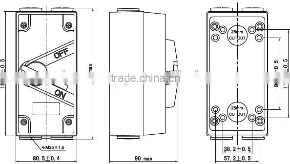 3 Pole Weatherproof Isolator 63A