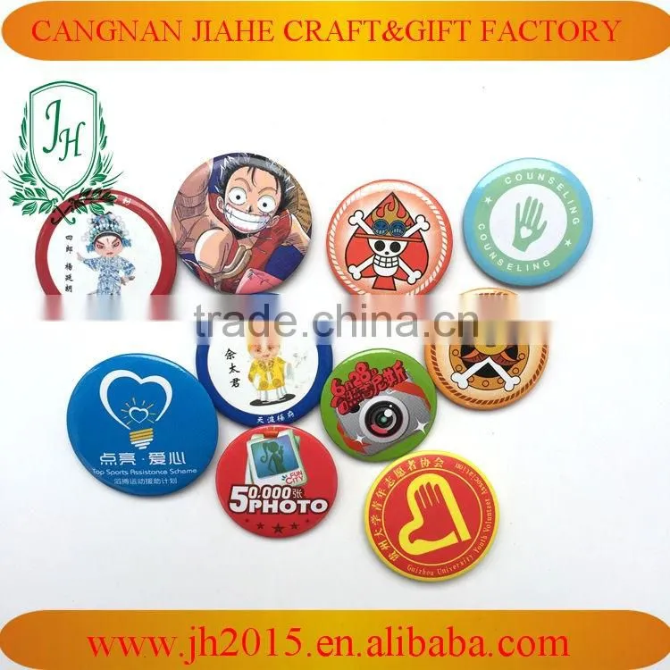 Custom plastic badge botton badge , safety pins back