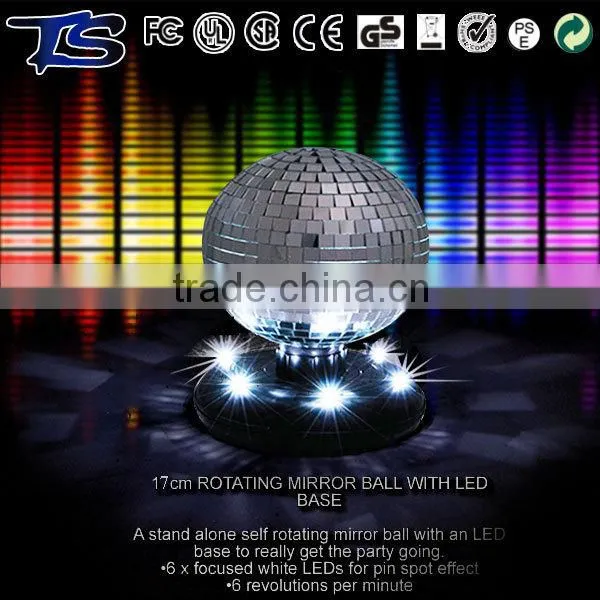 LED rotating table style mirror ball