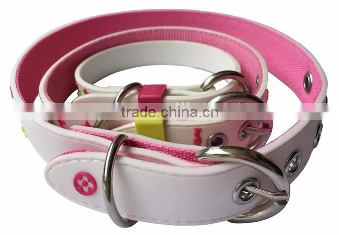 New HOT Selling PVC leather Dog Collar And Leash Dog Neck Collar