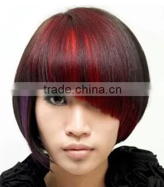 Alibaba hot selling human hair clip bangs with fashion color