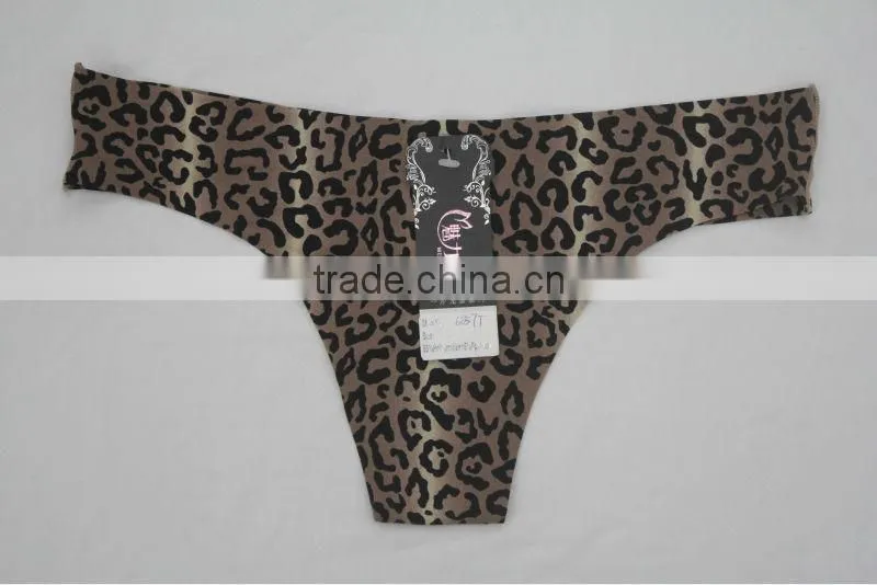 2014 Seamless Leopard Print Mature Womens Sexy Thong Panties