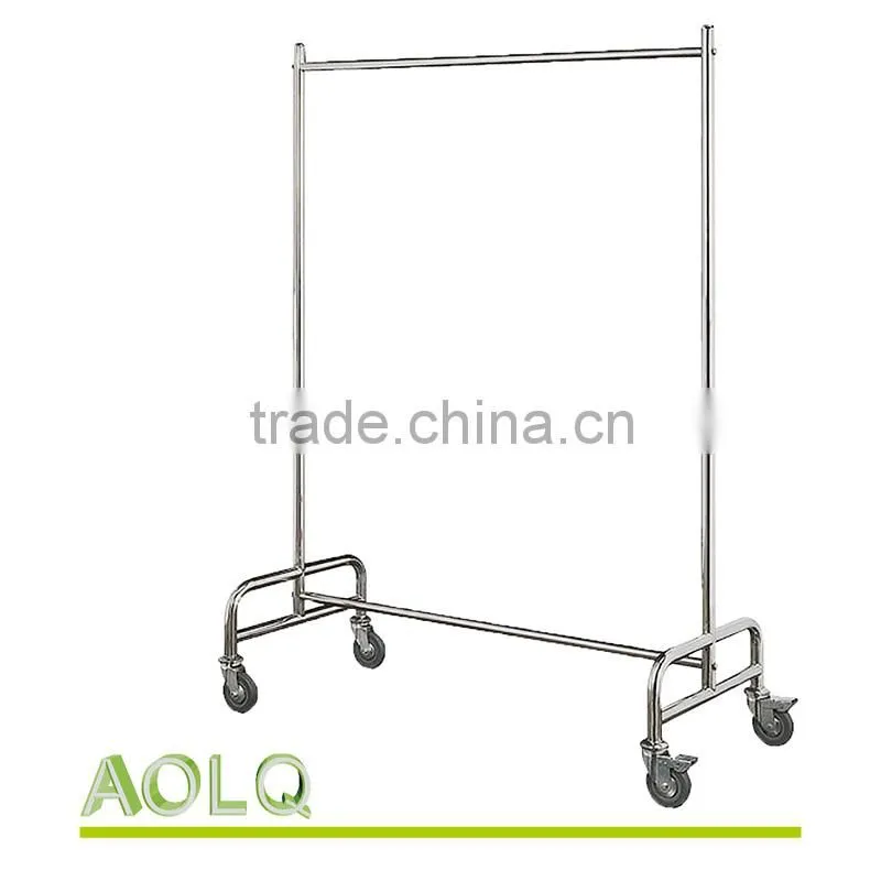Double-pole foldable clothes hanging rack, interior hanger rack
