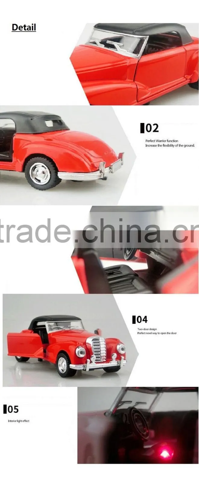 Retro Mini Vehicle Model Car toy with music & Light