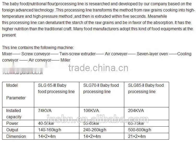 Nutritional flour baby food production line
