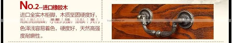 American style wooden bookshelf combination sideboard with glass door and handmade carving AI-202