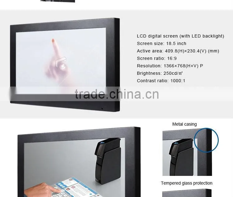 wholesale 19 inch touch screen pos lcd display digital photo frame advertising product