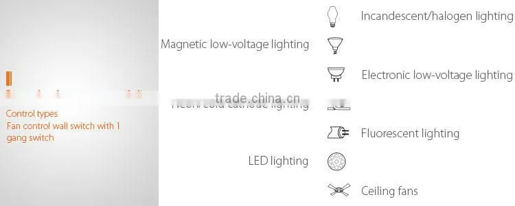 220v to 250v one gang fan control wall switch