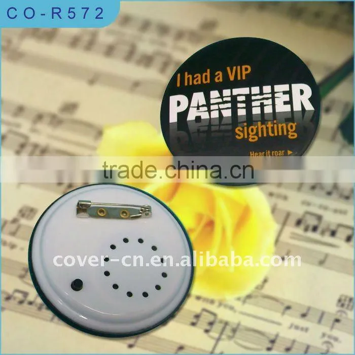 Customized Music sound Badge with Pin back for promotion gifts