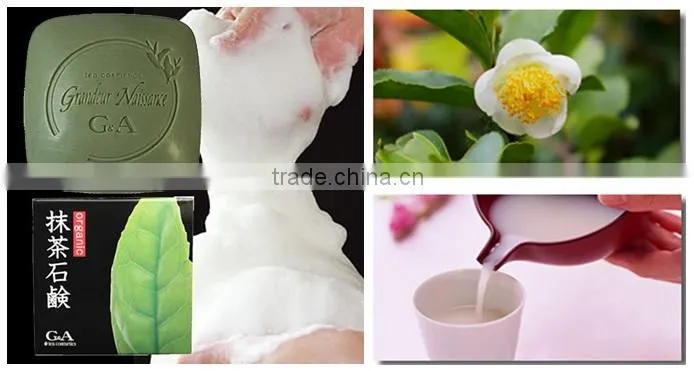 Skin-friendly organic green tea facial natural soap for daily use