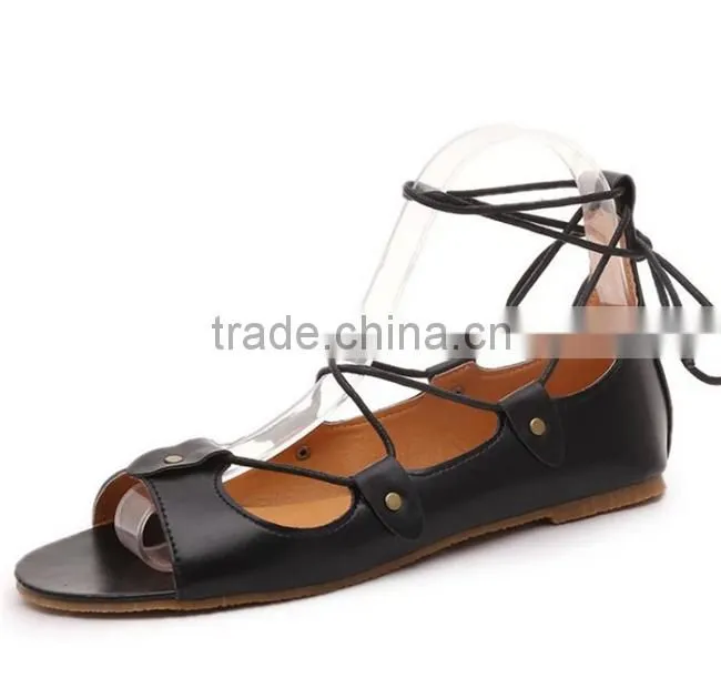 New Design Low Price Lady flat sandals for ladies pictures
