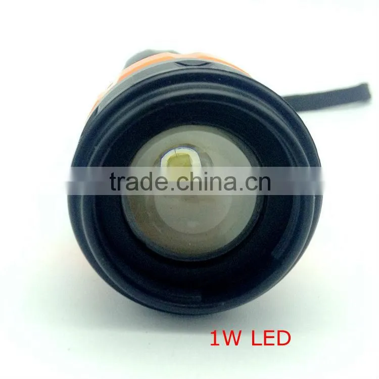 1W powerful led zoom in-out warning flashlight power by 3AAA batteries
