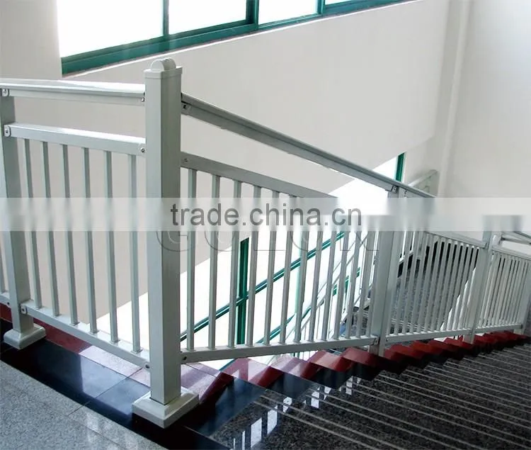 Aluminum Material and Flooring Mounted modern metal stair railings