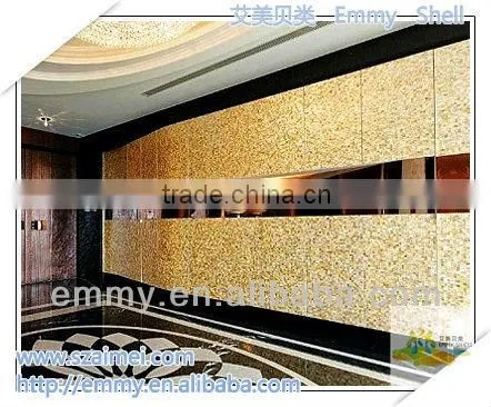 Brick yellow mother of pearl mosaic gold shell mosaic wall tile