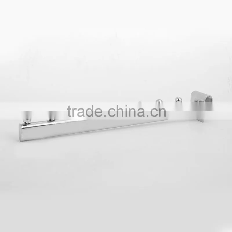 Metal Chrome Crossbar Fix Display Hook 15*30 Square Tube Straight Arm Display Hook with 9 Balls