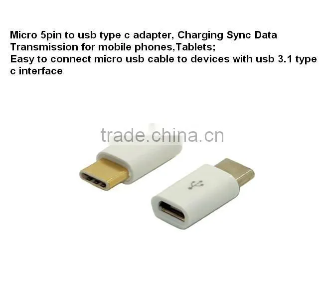 USB 3.1 Type C To Micro 5 pin Adapter