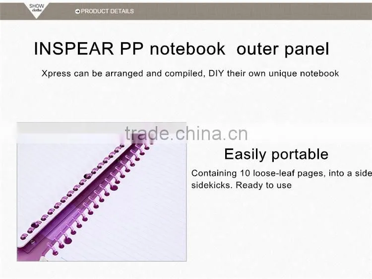 2016 new DIY file note colorful Outer panel Notebook memo pad dairy book spiral notebook Stationery Office Supplies