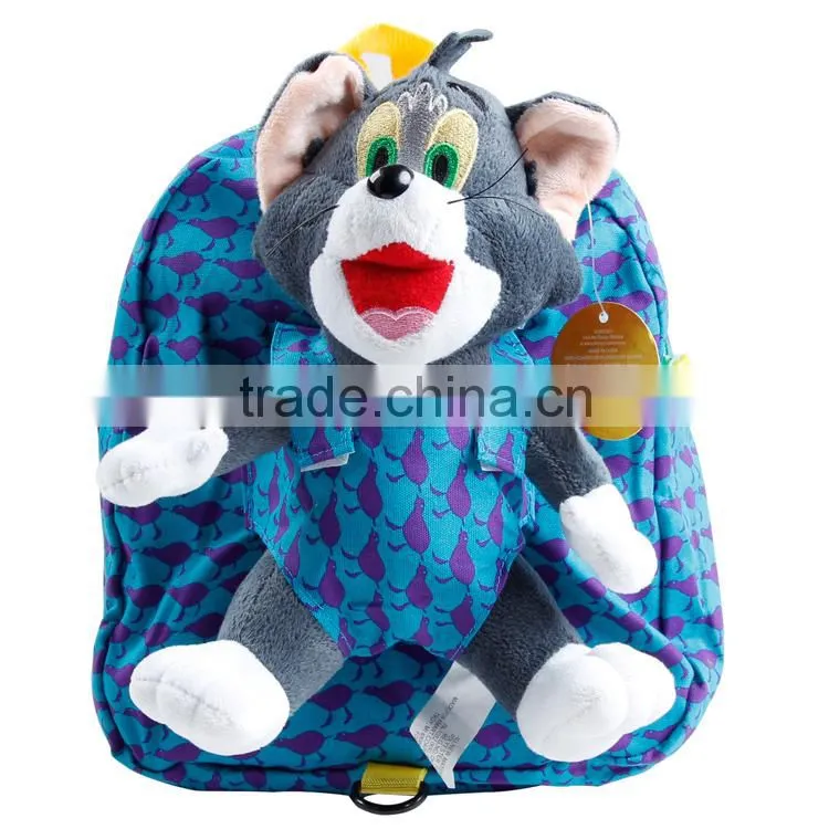 2015 New arrive nova brand kids school bag with plush mouse toys on the back chlidren bag