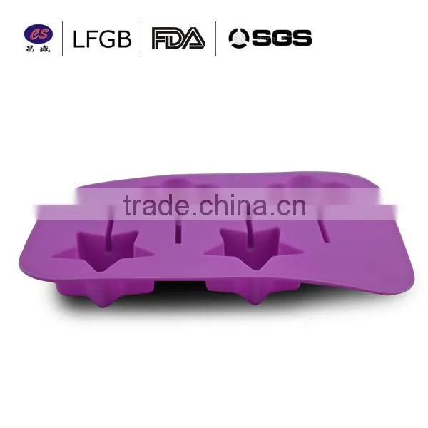 wholesale 2014 hot sale newest star and flower shape Silicone Ice cube Tray
