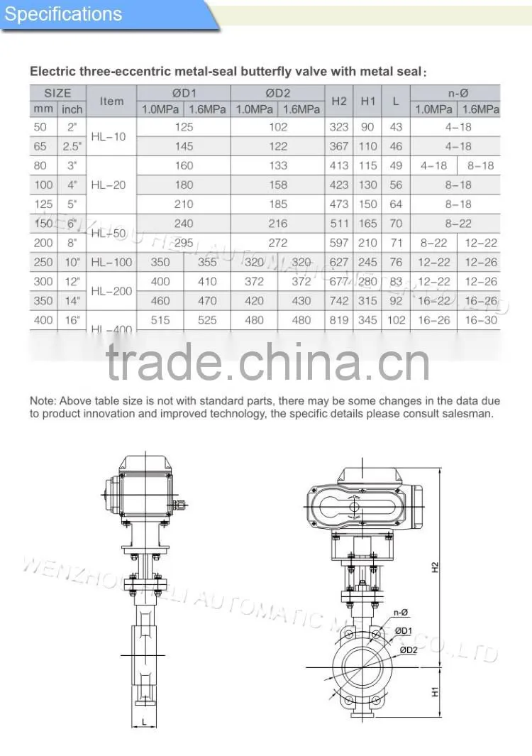 Electric Three-eccentric Metal-Seal BUtterfly Valve