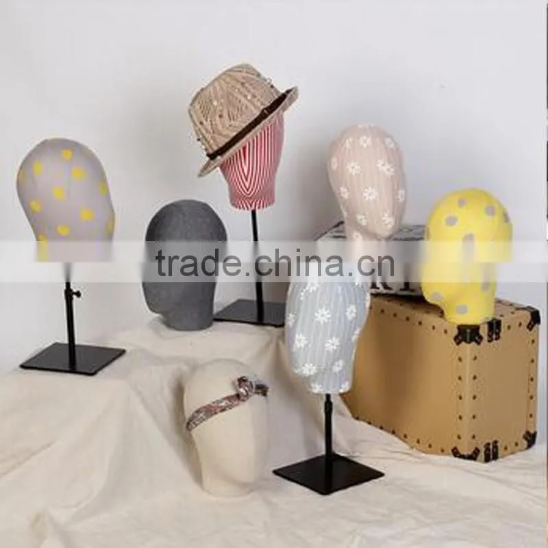 blue display mannequin heads store sell mannequin head hat display rack