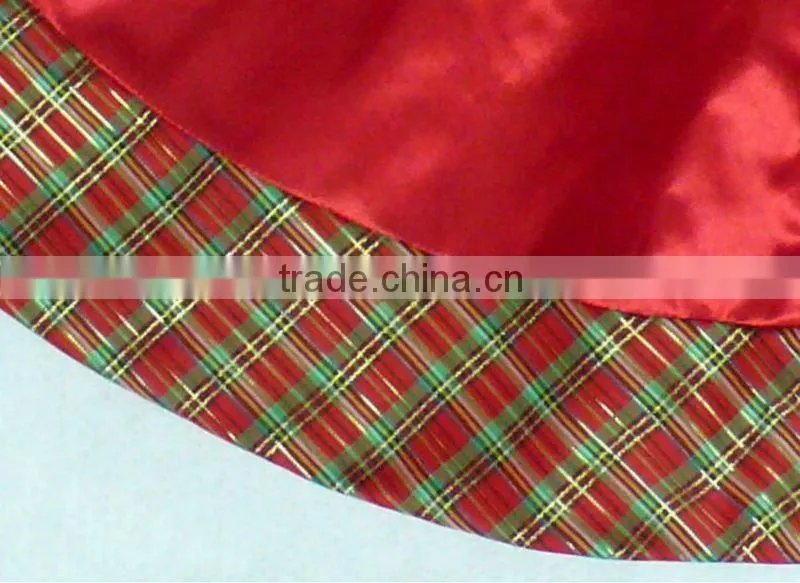 Scotish check cuff satin Christmas stocking