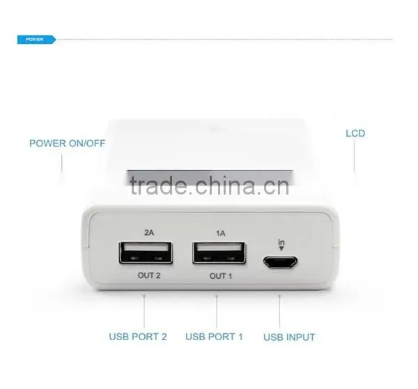 Portable Power bank supply 8000mAh LCD digital display power dual USB port