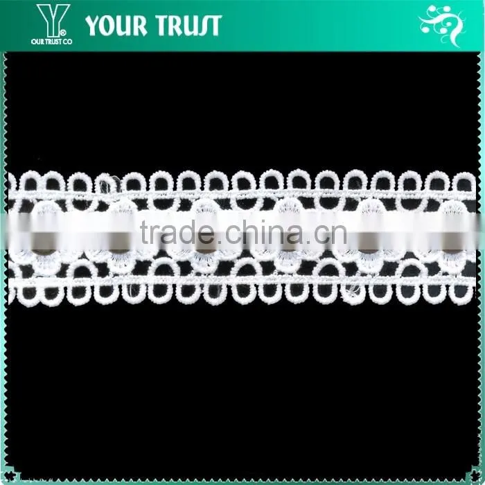 Silver Or Gold 10MM White Polyester Lace Metal Grommet Eyelet Trimming