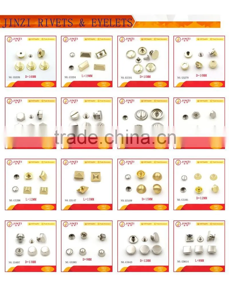 Hardware copper and nickel round head and flat head rivet